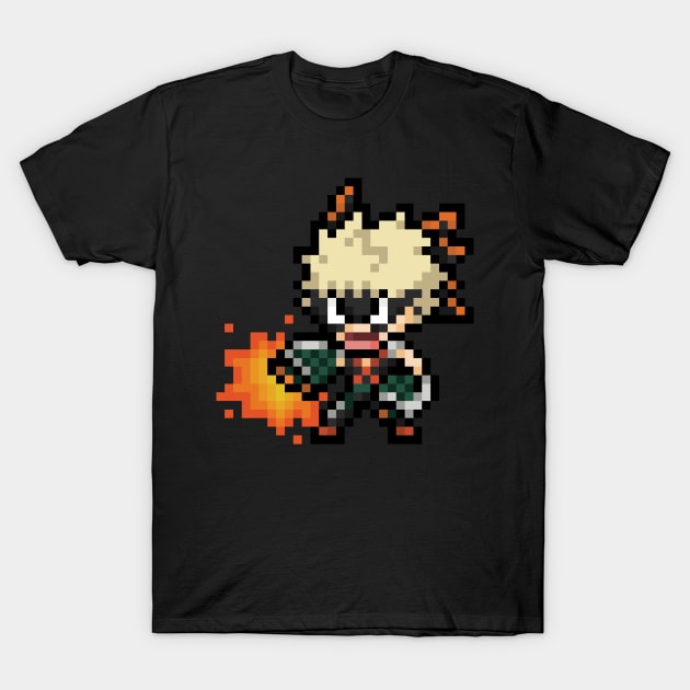 8-Bit Bakugou Katsuki T-Shirt by MilotheCorgi